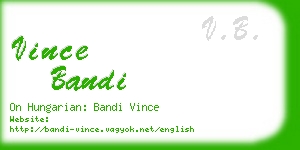 vince bandi business card